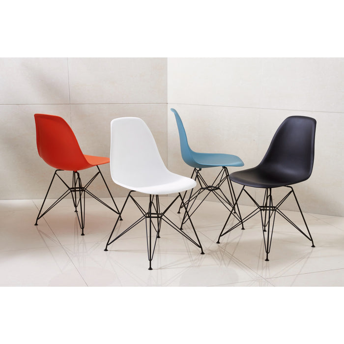 Modus Rostock Molded Plastic Wire Base Dining Chair in FirecrackerImage 4
