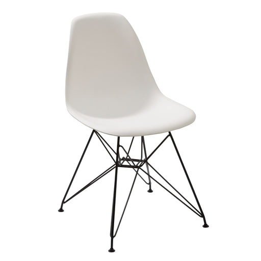 Modus Rostock Molded Plastic Wire Base Dining Chair in WhiteImage 1