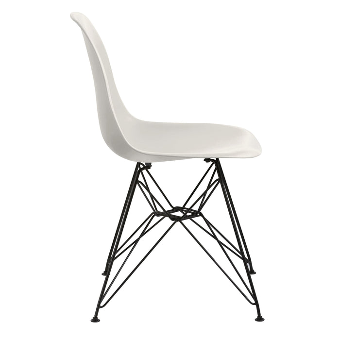 Modus Rostock Molded Plastic Wire Base Dining Chair in WhiteImage 2