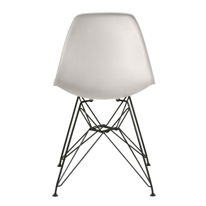Modus Rostock Molded Plastic Wire Base Dining Chair in WhiteImage 3