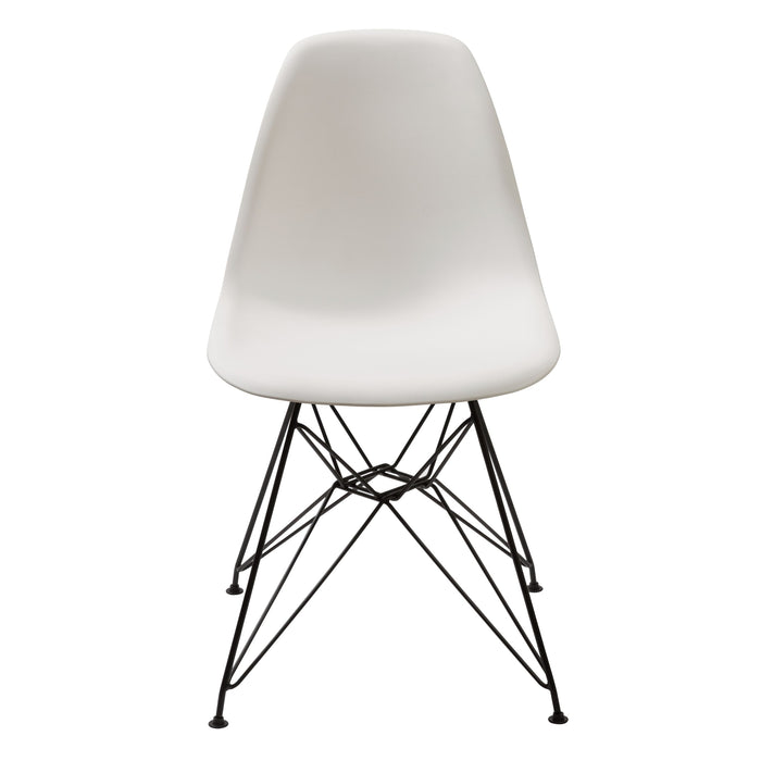 Modus Rostock Molded Plastic Wire Base Dining Chair in WhiteMain Image