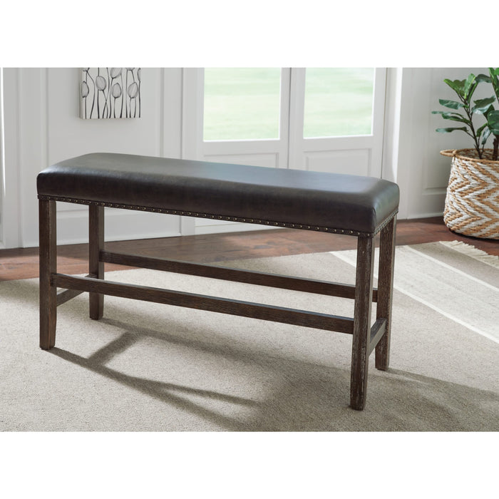 Modus Rousseau Upholstered Counter Bench in Vintage Brown and Deep AlmondMain Image