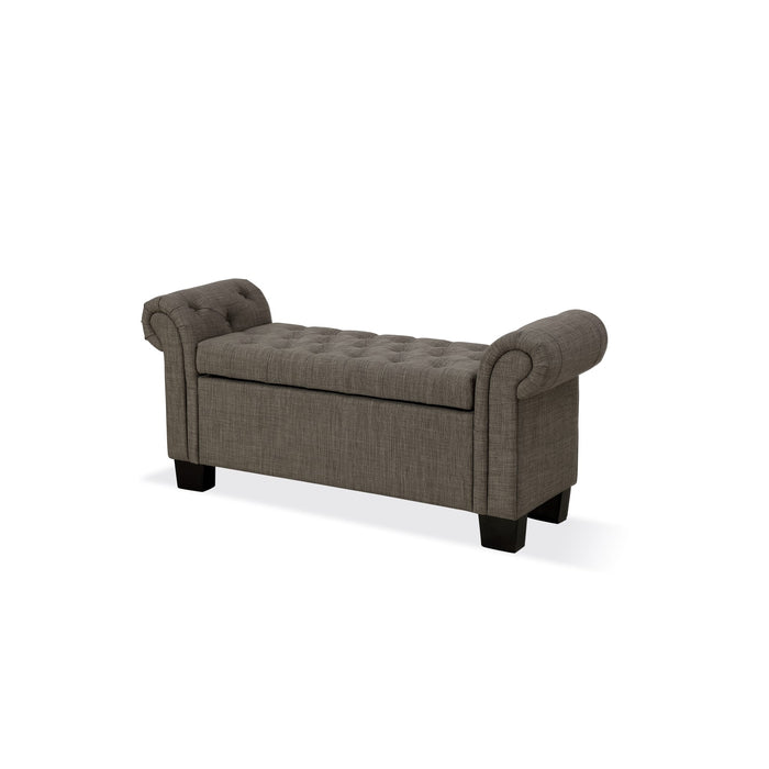 Modus Royal Rolled Arm Storage Bench in Dolphin Linen Image 5