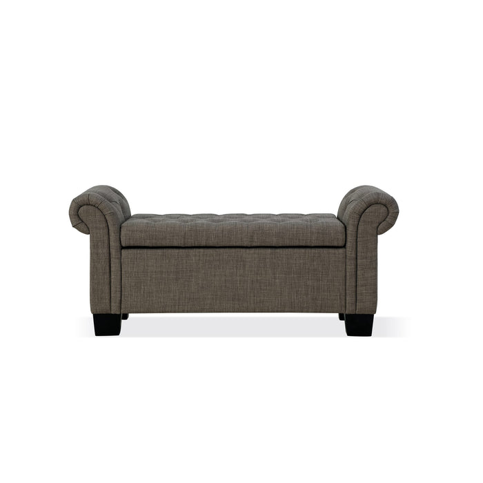 Modus Royal Rolled Arm Storage Bench in Dolphin Linen Image 7