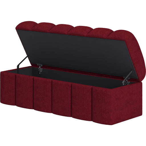 Modus Furniture Savage Upholstered Storage Bench in Ruby Chenille 655450464836 SRWL88 Image 2