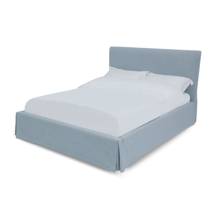 Modus Shelby Skirted Footboard Storage Panel Bed in Sky Image 3
