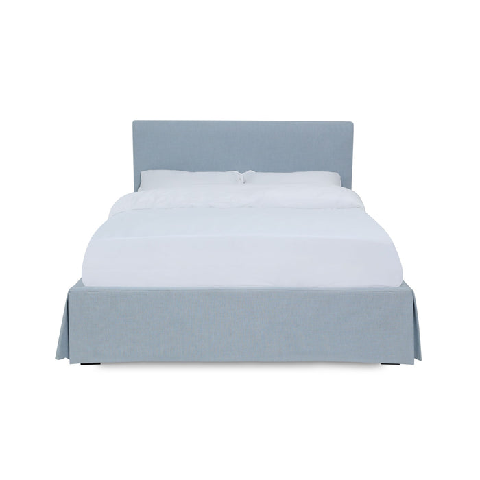 Modus Shelby Skirted Footboard Storage Panel Bed in SkyImage 4