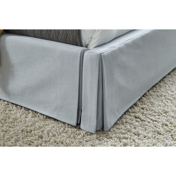 Modus Shelby Upholstered Skirted Panel Bed in SkyImage 2