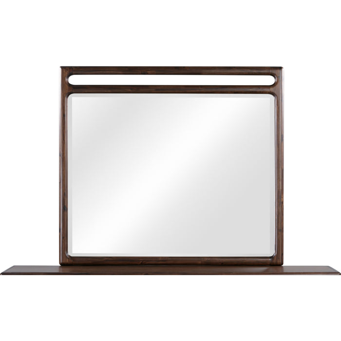 Modus Furniture Sol Beveled Glass Wall or Dresser Mirror in Brown Spice 655450420528 NXLJ83B Image 2