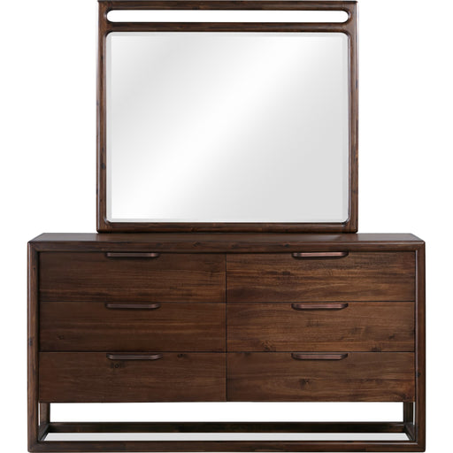 Modus Furniture Sol Beveled Glass Wall or Dresser Mirror in Brown Spice 655450420528 NXLJ83B Image 3