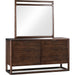 Modus Furniture Sol Beveled Glass Wall or Dresser Mirror in Brown Spice 655450420528 NXLJ83B Image 4