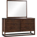 Modus Furniture Sol Six Drawer Acacia Wood Dresser in Brown Spice 655450420504 NXLJ82 Image 3