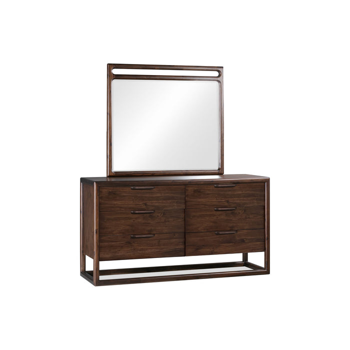 Modus Sol Six Drawer Acacia Wood Dresser in Brown SpiceImage 3