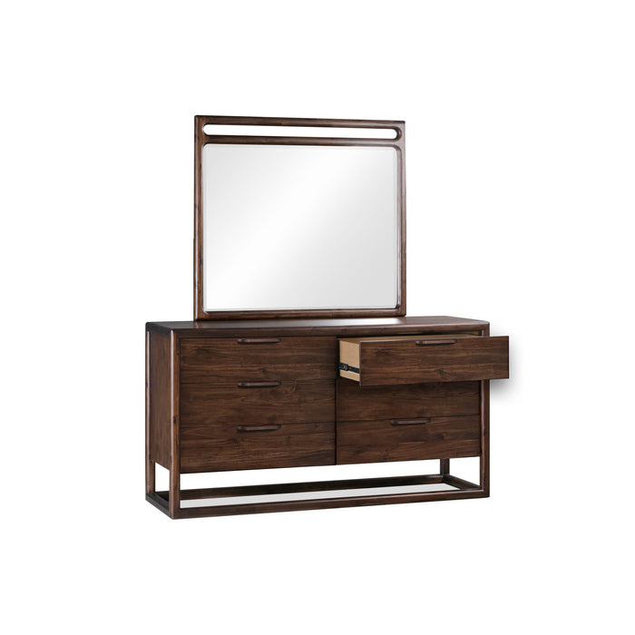 Modus Sol Six Drawer Acacia Wood Dresser in Brown SpiceImage 4