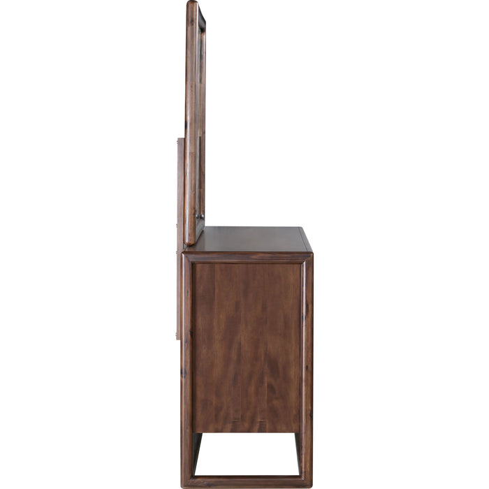 Modus Furniture Sol Six Drawer Acacia Wood Dresser in Brown Spice 655450420504 NXLJ82 Image 6