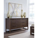 Modus Furniture Sol Six Drawer Acacia Wood Dresser in Brown Spice 655450420504 NXLJ82 Main Image