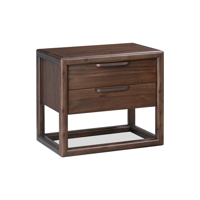 Modus Sol Two Drawer USB-Charging Nightstand in Brown SpiceImage 2