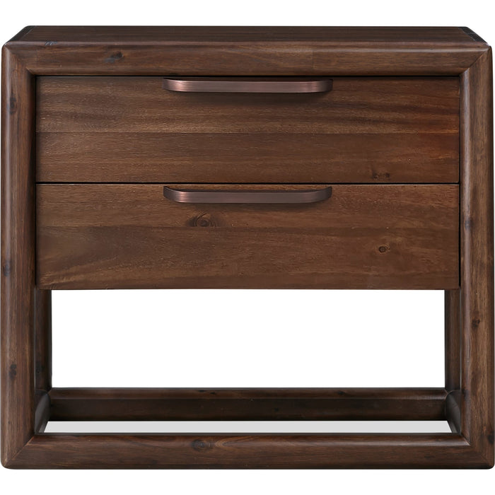 Modus Furniture Sol Two Drawer USB Charging Nightstand in Brown Spice 655450420481 NXLJ81 Image 1