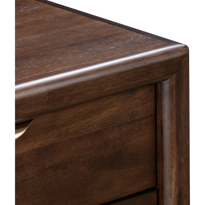 Modus Furniture Sol Two Drawer USB Charging Nightstand in Brown Spice 655450420481 NXLJ81 Image 5
