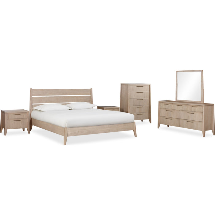 Modus Furniture Sumire One Drawer One Shelf Ash Wood Nightstand in Ginger 655450442353 QETW81 Image 6