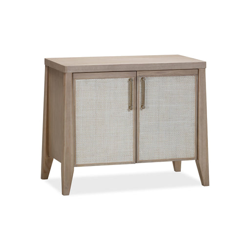 Modus Sumire Two Door Ash Wood Bachelor Chest in Ginger and Natural Cane Image 1