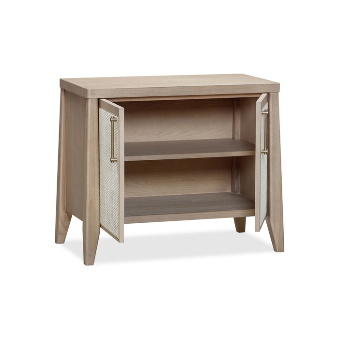 Modus Sumire Two Door Ash Wood Bachelor Chest in Ginger and Natural Cane Image 2