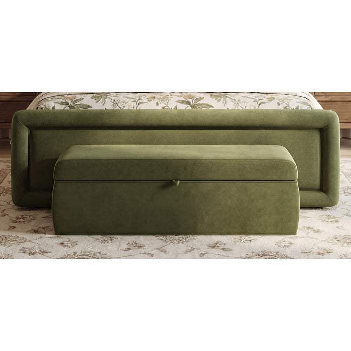 Modus Furniture Summit Uph Strg Bench  Moss 655450498930 WG2J91 Main Image