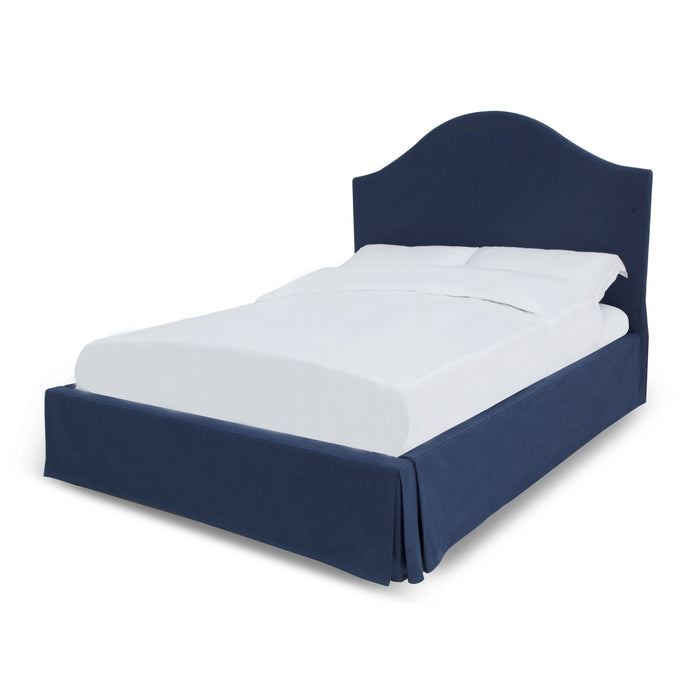 Modus Sur Upholstered Skirted Panel Bed in NavyImage 3