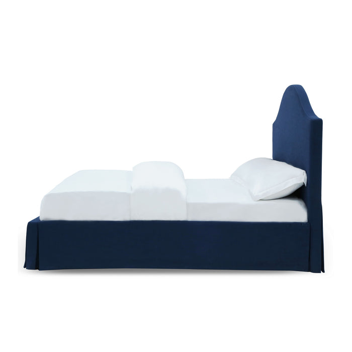 Modus Sur Upholstered Skirted Panel Bed in NavyImage 5
