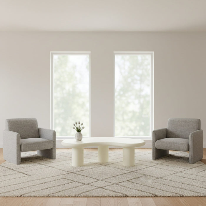 Modus Furniture Sven Tall Wooden Coffee Table in Rice 655450446948 QTUJ21L Main Image