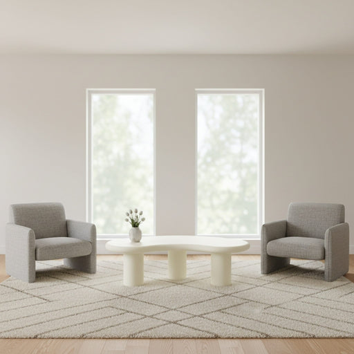 Modus Furniture Sven Tall Wooden Coffee Table in Rice 655450446948 QTUJ21L Main Image