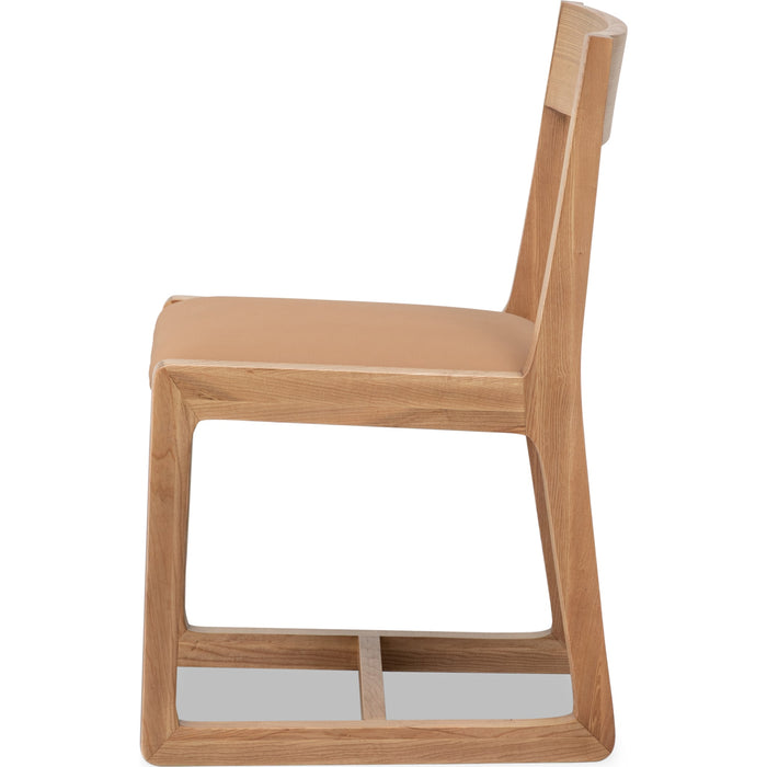 Modus Furniture Tanner Ash Sled Base Dining Chair in Flaxen and Camel Tan 655450503313 QPUD63 Image 3