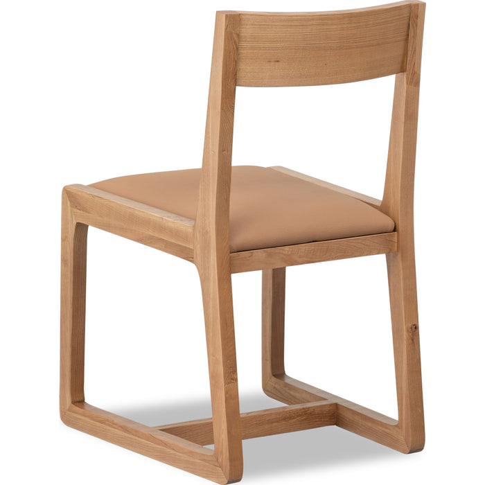 Modus Furniture Tanner Ash Sled Base Dining Chair in Flaxen and Camel Tan 655450503313 QPUD63 Image 4