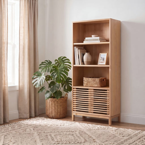 Modus Furniture Tanner Bookcase  Flaxen 655450503504 QPUD19 Main Image