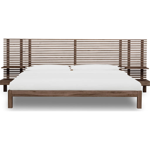Modus Furniture Tanner California King size Solid Ash Wall Bed with Integrated Nightstands in Chicory 655450579844 QP8CJ6 Image 1
