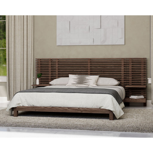 Modus Furniture Tanner California King size Solid Ash Wall Bed with Integrated Nightstands in Chicory 655450579844 QP8CJ6 Main Image