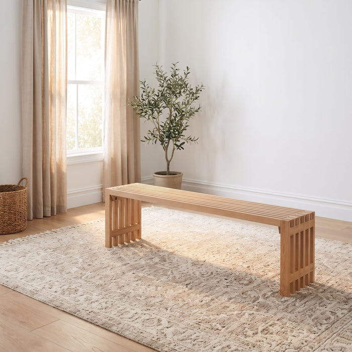 Modus Furniture Tanner Dining Bench  Flaxen 655450503344 QPUD65 Main Image
