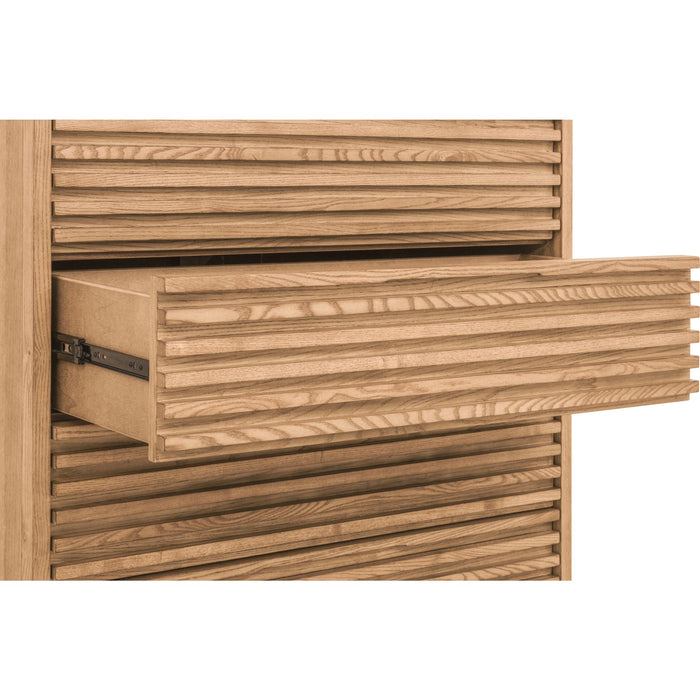 Modus Furniture Tanner Five Drawer Ash Wood Chest in Flaxen 655450444494 QPUD84 Image 3