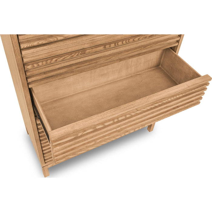 Modus Furniture Tanner Five Drawer Ash Wood Chest in Flaxen 655450444494 QPUD84 Image 4