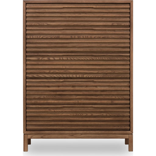 Modus Furniture Tanner Five Drawer Ash Wood Chest in Roux 655450444968 QPUA84 Image 1