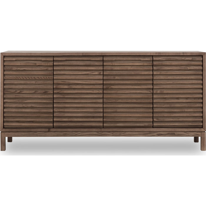 Modus Furniture Tanner Four Door Slatted Ash Sideboard in Chicory 655450579813 QP8C79 Image 1