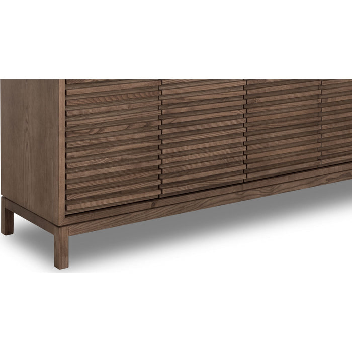 Modus Furniture Tanner Four Door Slatted Ash Sideboard in Chicory 655450579813 QP8C79 Image 2