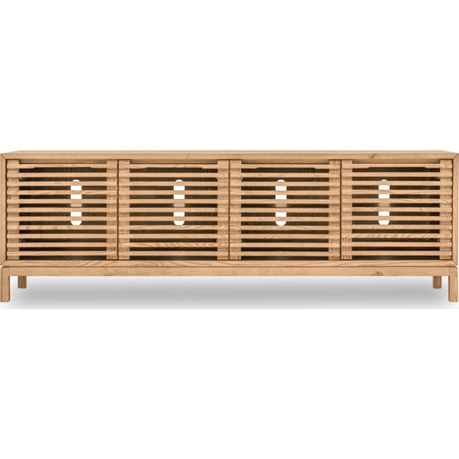 Modus Furniture Tanner Four Door Solid Ash Media Console in Flaxen 655450445392 QPUD26 Image 1