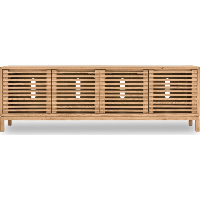 Modus Furniture Tanner Four Door Solid Ash Media Console in Flaxen 655450445392 QPUD26 Image 1