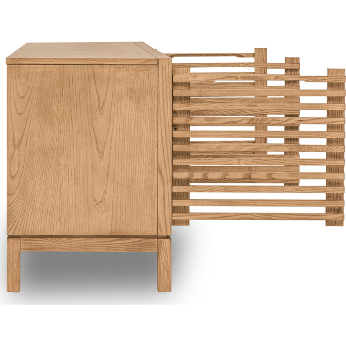 Modus Furniture Tanner Four Door Solid Ash Media Console in Flaxen 655450445392 QPUD26 Image 4