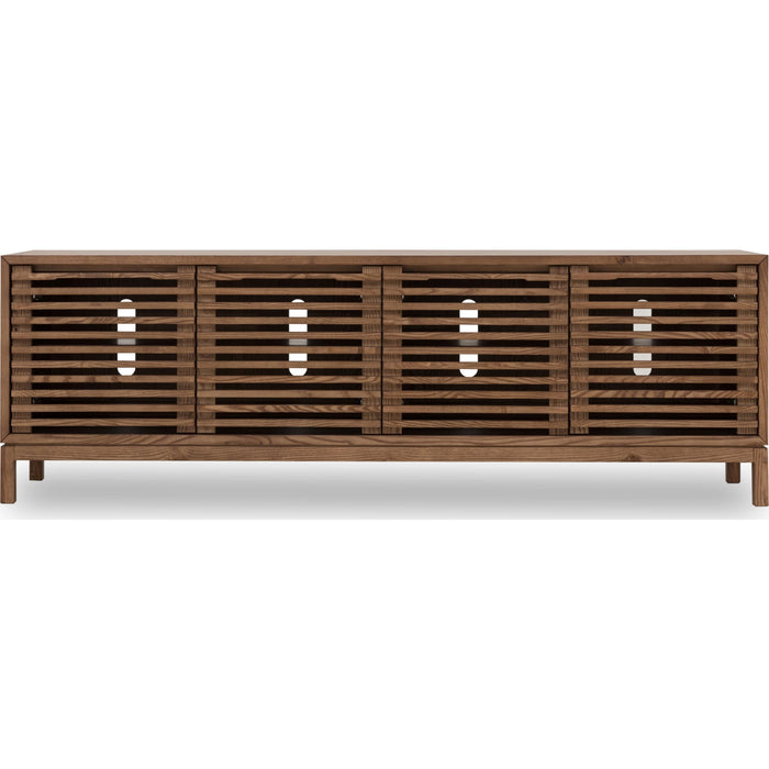 Modus Furniture Tanner Four Door Solid Ash Media Console in Roux 655450445408 QPUA26 Image 1