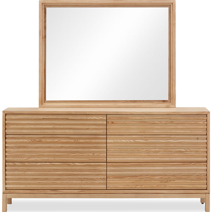 Modus Furniture Tanner Six Drawer Ash Wood Dresser in Flaxen 655450444470 QPUD82 Image 2