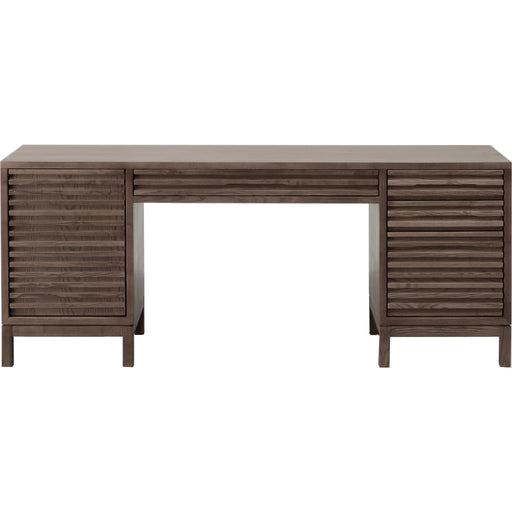 Modus Furniture Tanner Slatted Ash File Drawer Desk in Chicory 655450579790 QP8C11 Image 1