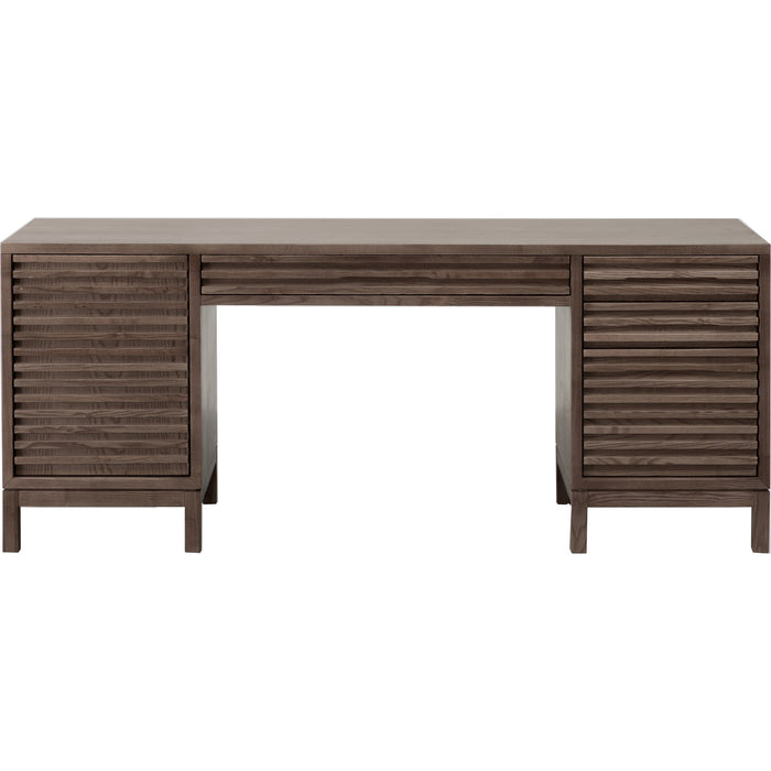 Modus Furniture Tanner Slatted Ash File Drawer Desk in Chicory 655450579790 QP8C11 Image 1
