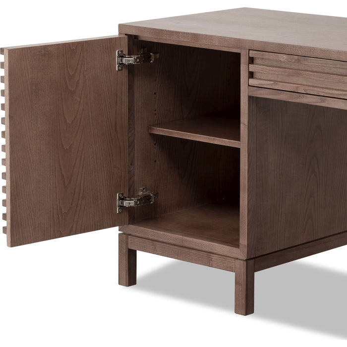 Modus Furniture Tanner Slatted Ash File Drawer Desk in Chicory 655450579790 QP8C11 Image 5